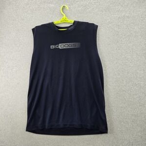 Big Dogs Men Tank Top XL Black Logo Sleeveless